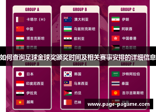 如何查询足球金球奖颁奖时间及相关赛事安排的详细信息